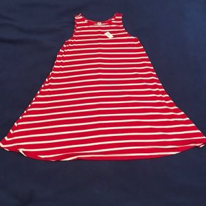 Striped sleeveless swing dress